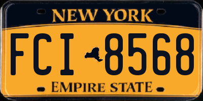 NY license plate FCI8568