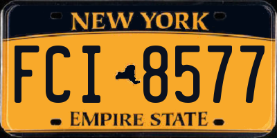 NY license plate FCI8577