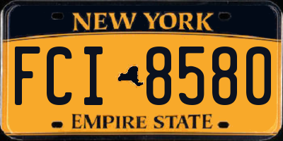 NY license plate FCI8580