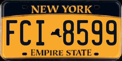 NY license plate FCI8599