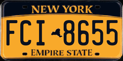 NY license plate FCI8655