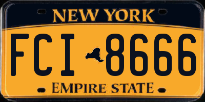 NY license plate FCI8666