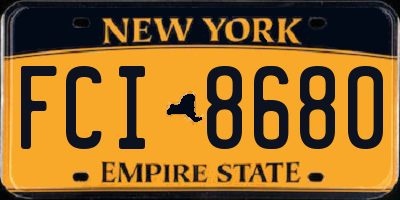 NY license plate FCI8680