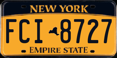 NY license plate FCI8727