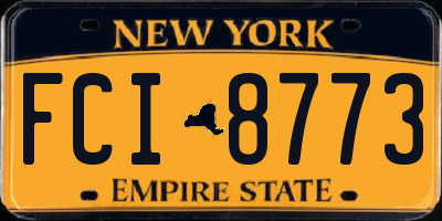 NY license plate FCI8773