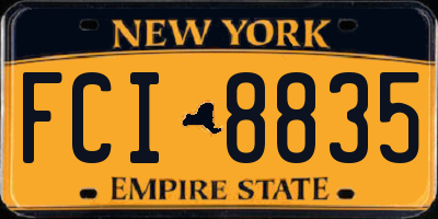 NY license plate FCI8835