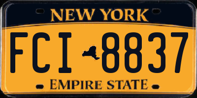 NY license plate FCI8837