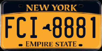 NY license plate FCI8881