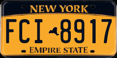 NY license plate FCI8917
