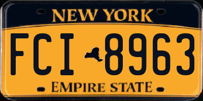 NY license plate FCI8963