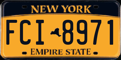 NY license plate FCI8971