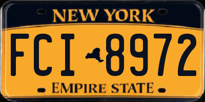 NY license plate FCI8972