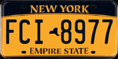 NY license plate FCI8977