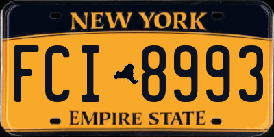 NY license plate FCI8993