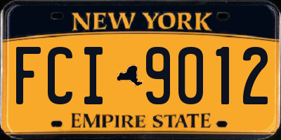 NY license plate FCI9012