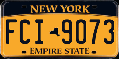 NY license plate FCI9073