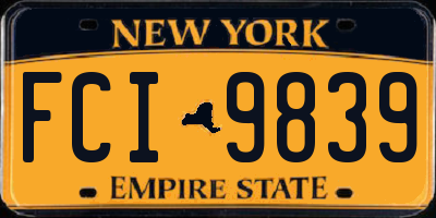 NY license plate FCI9839