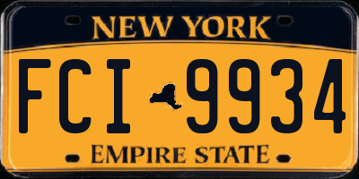 NY license plate FCI9934