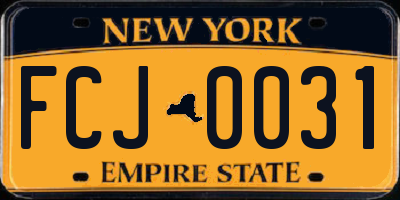 NY license plate FCJ0031