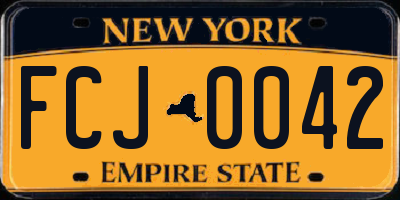 NY license plate FCJ0042