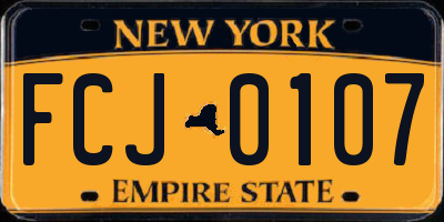 NY license plate FCJ0107