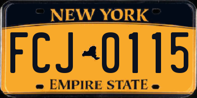 NY license plate FCJ0115