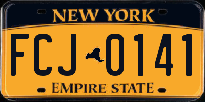 NY license plate FCJ0141