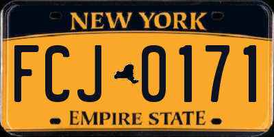 NY license plate FCJ0171