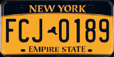 NY license plate FCJ0189