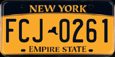 NY license plate FCJ0261
