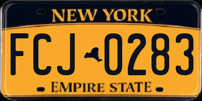 NY license plate FCJ0283