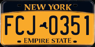 NY license plate FCJ0351