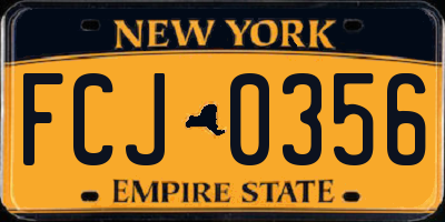 NY license plate FCJ0356