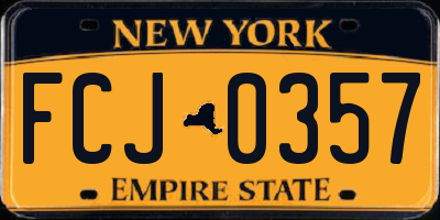 NY license plate FCJ0357