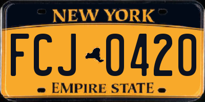 NY license plate FCJ0420