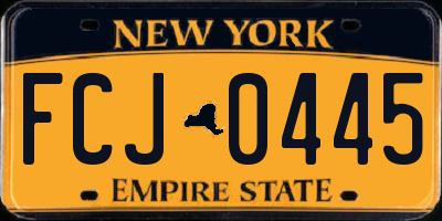 NY license plate FCJ0445