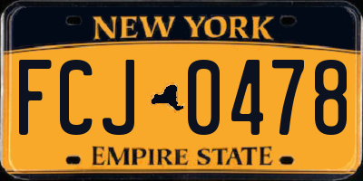 NY license plate FCJ0478