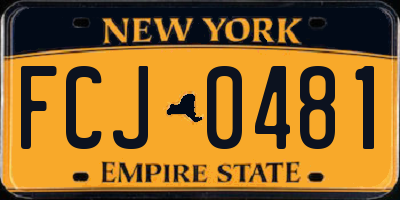 NY license plate FCJ0481