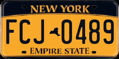 NY license plate FCJ0489