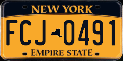 NY license plate FCJ0491