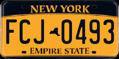 NY license plate FCJ0493