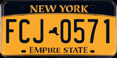 NY license plate FCJ0571