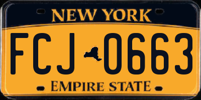 NY license plate FCJ0663