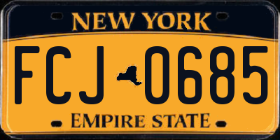 NY license plate FCJ0685