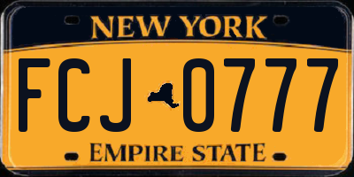 NY license plate FCJ0777