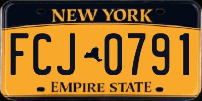 NY license plate FCJ0791