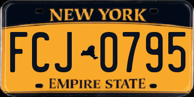 NY license plate FCJ0795