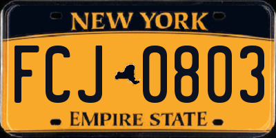 NY license plate FCJ0803