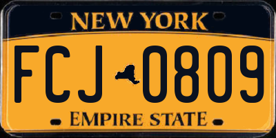 NY license plate FCJ0809