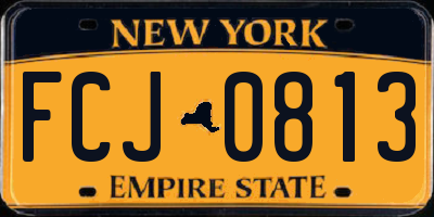 NY license plate FCJ0813